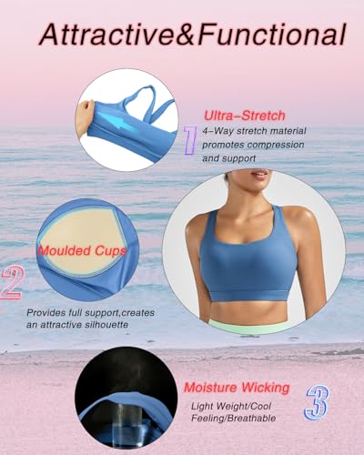 Image of RUNNING GIRL Sports Bras for Women, Molded Cup High Impact Sports Bra Workout Bras for Women High Support Racerback