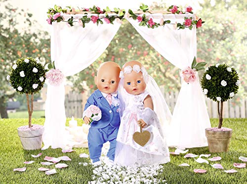 Zapf Creation 827161 BABY born Boutique Deluxe Braut Outfit Puppenkleidung 43 cm, weiß – Bild 7