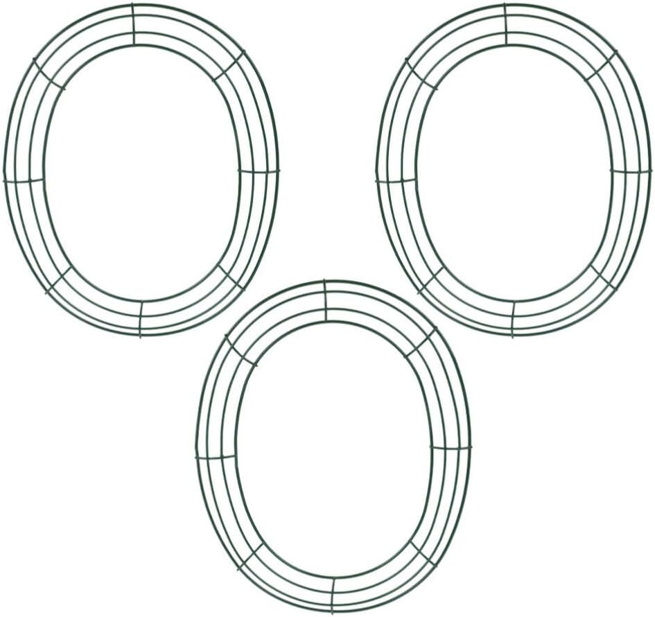 Luxshiny Oval Shaped Wreath Frame 3pcs Happy Easter Egg Shaped Metal Wire Wreath Frame Form 30 X 25cm Making Rings Hoop Support Flower Arrangement for Valentine Wedding Decor