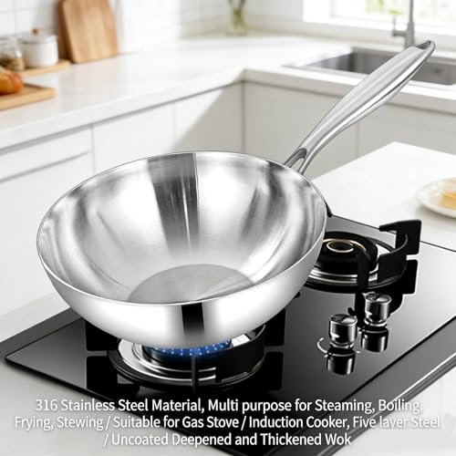 Wok acero inoxidable 316 11.02 in miniatura 6