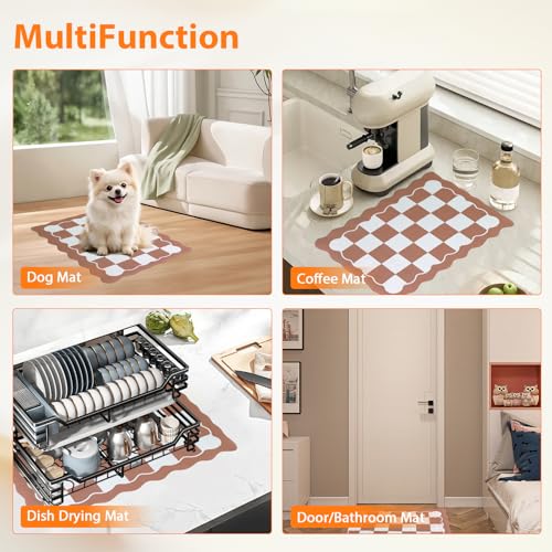 Kitchen Dish Drying Mat - Absorbent, Non-Slip, Quick Dry