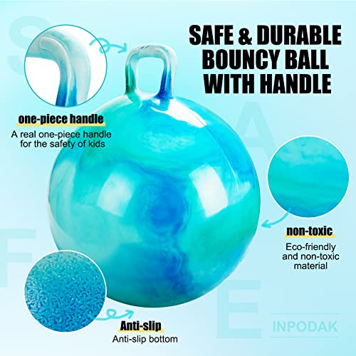 INPODAK Hopper Ball 18 Inch Bouncy Ball with Handle for Kids, Hippity Hop Jumping Hopping Toy for Boys Girls Ages 3-6 with Pump and Gift Box Great Gift for Birthday Holiday - Image 6