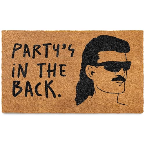 Go Away Doormat Party's in The Back Door Mat 30x17 Inch, Welcome Mat Funny for Covered Outdoor Area, Coir Doormat...