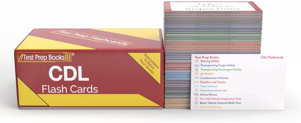 CDL Study Cards 2026-2027: Commercial Drivers License Exam Prep with Practice Test Questions [Full Color Cards]