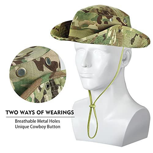 Military Tactical Boonie Hats For Men Women, Summer Uv Sun Protection Bucket Hat Wide Brim Outdoor Safari Fishing Cap #TOP3