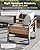 Aoxun Aluminum Patio Furniture Set with Fire Pit Table, 7 Seats Luxury Outdoor Sectional with 6" Olefin Fabric Cushions, Patio Conversation Sets with Waterproof Cover for Backyard, Porch Light Grey
