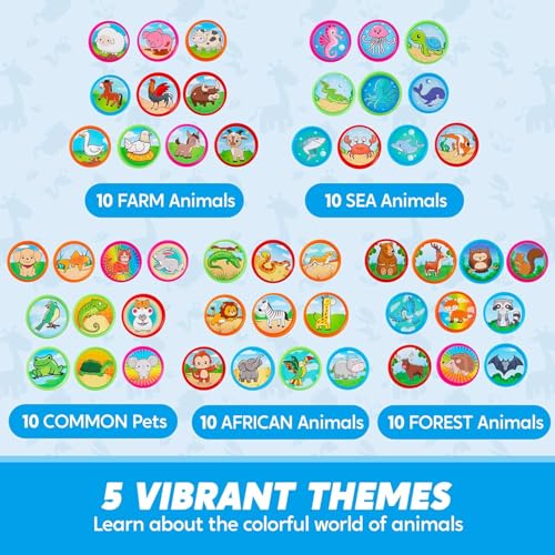 Image of JOYIN 50 Pcs Animal Stamps for Kids, with 50 Different Designs, Farm,Sea Animals,Stamps for Crafting, Prize Box Toys for Classroom, Kids Party Favor, Birthday Party Favor Goodie Bag