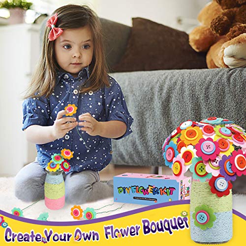 YOFUN-Flower-Craft-Kit-for-Kids-Make-Your-Own-Flower-Bouquet-with-Buttons-and-Felt-Flowers-Vase-Art-Toy-Craft-Project-for-Children-DIY-Activity-Gift-for-Boys-Girls-Age-4-5-6-7-8-9-Year-Old YOFUN-Flower-Craft-Kit-for-Kids-Make-Your-Own-Flower-Bouquet-with-Buttons-and-Felt-Flowers-Vase-Art-Toy-Craft-Project-for-Children-DIY-Activity-Gift-for-Boys-Girls-Age-4-5-6-7-8-9-Year-Old