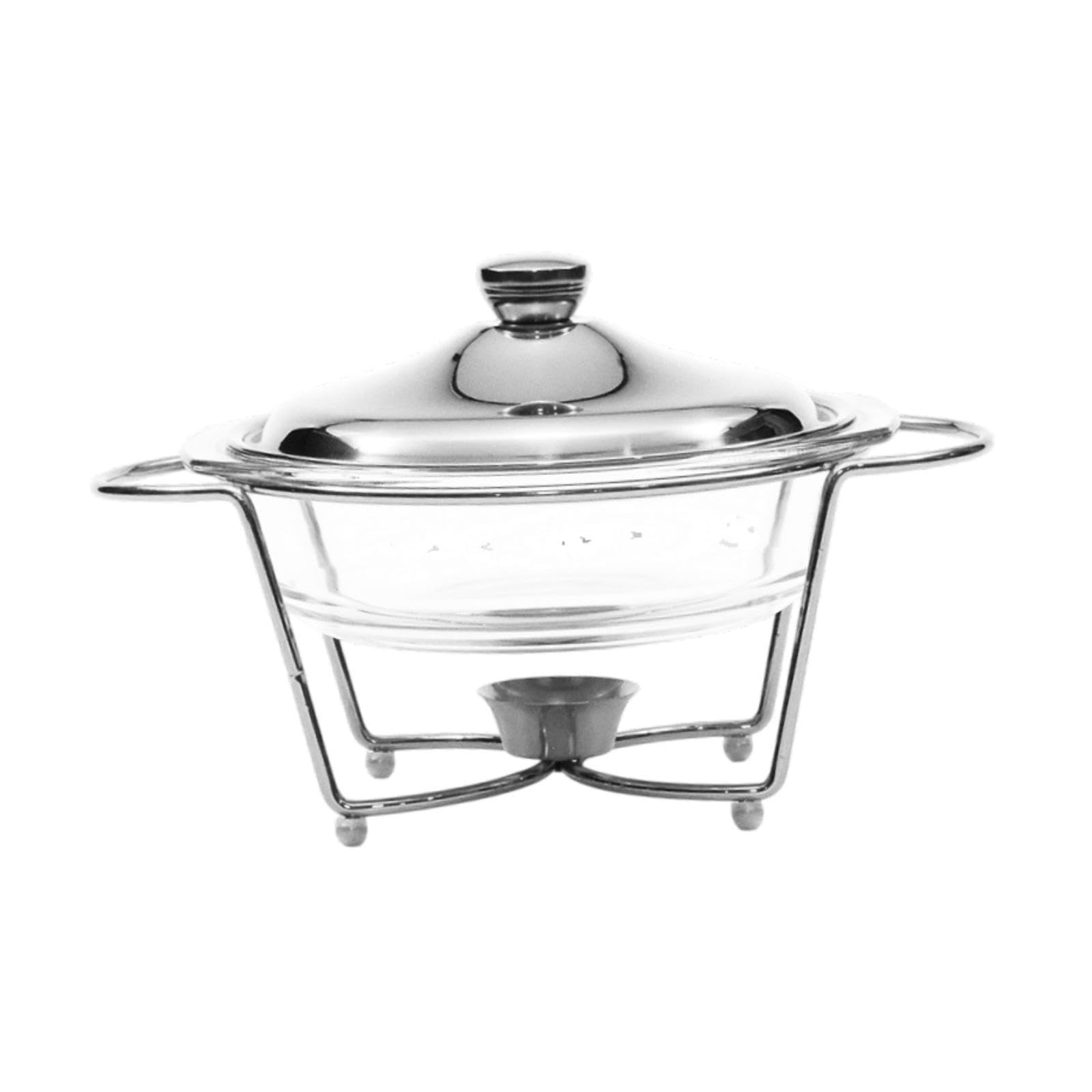 Présentoir de buffet avec couvercle en métal. Garde les aliments délicieux et chauds lors de vos événements. Alliant praticité et élégance, Argent, 20.3 x 32.8 cm