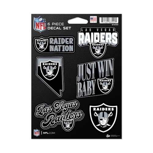 Rico Industries NFL Football Las Vegas Raiders 6-Piece Decal Set