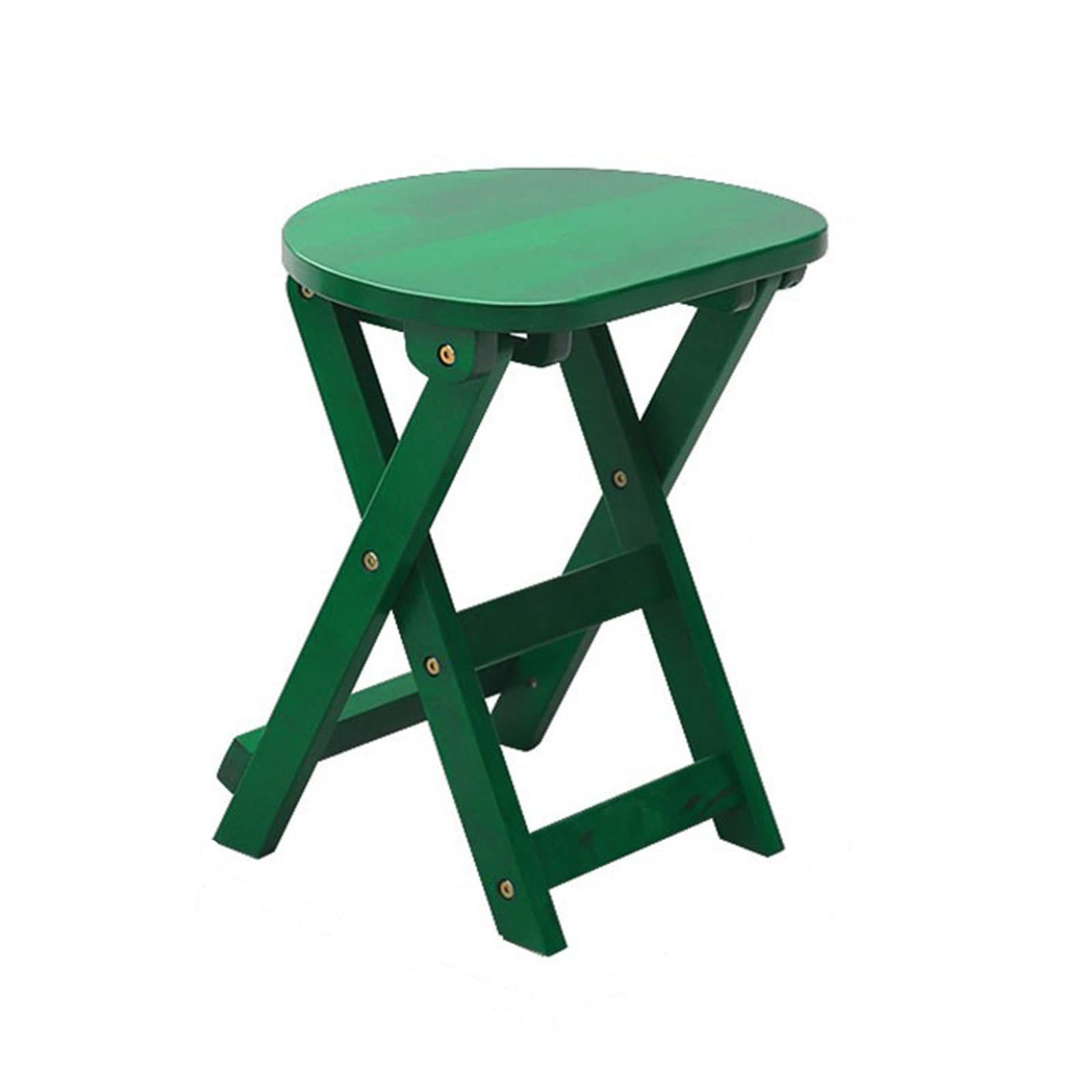 Tabouret de bar pliable vert bouteille avec assise ronde 36cm en bois pour studio