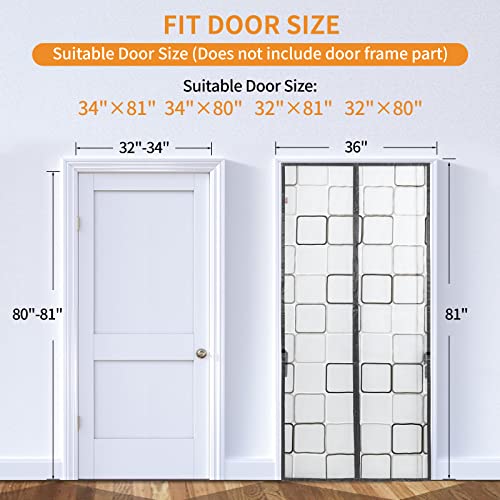 Insulated Door Curtain Magnetic Thermal - 36X82 Inch Insulated Door Cover For Winter Doorways Keep Cold/Heat Out Stop Wind Self-Closing For Air Conditioner Room, Kitchen, Bedroom, Back Door, Living #TOP6