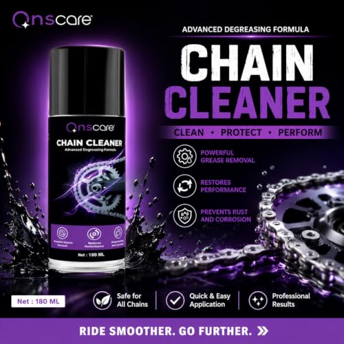 Image of Bike Chain Lubricant & Chain Cleaner Spray Kit with Cleaning Brush | Anti-Rust, Smooth Performance Chain Oil for Motorcycle & Bicycle | Reduces Friction, Extends Chain Life (3-Set Pack)