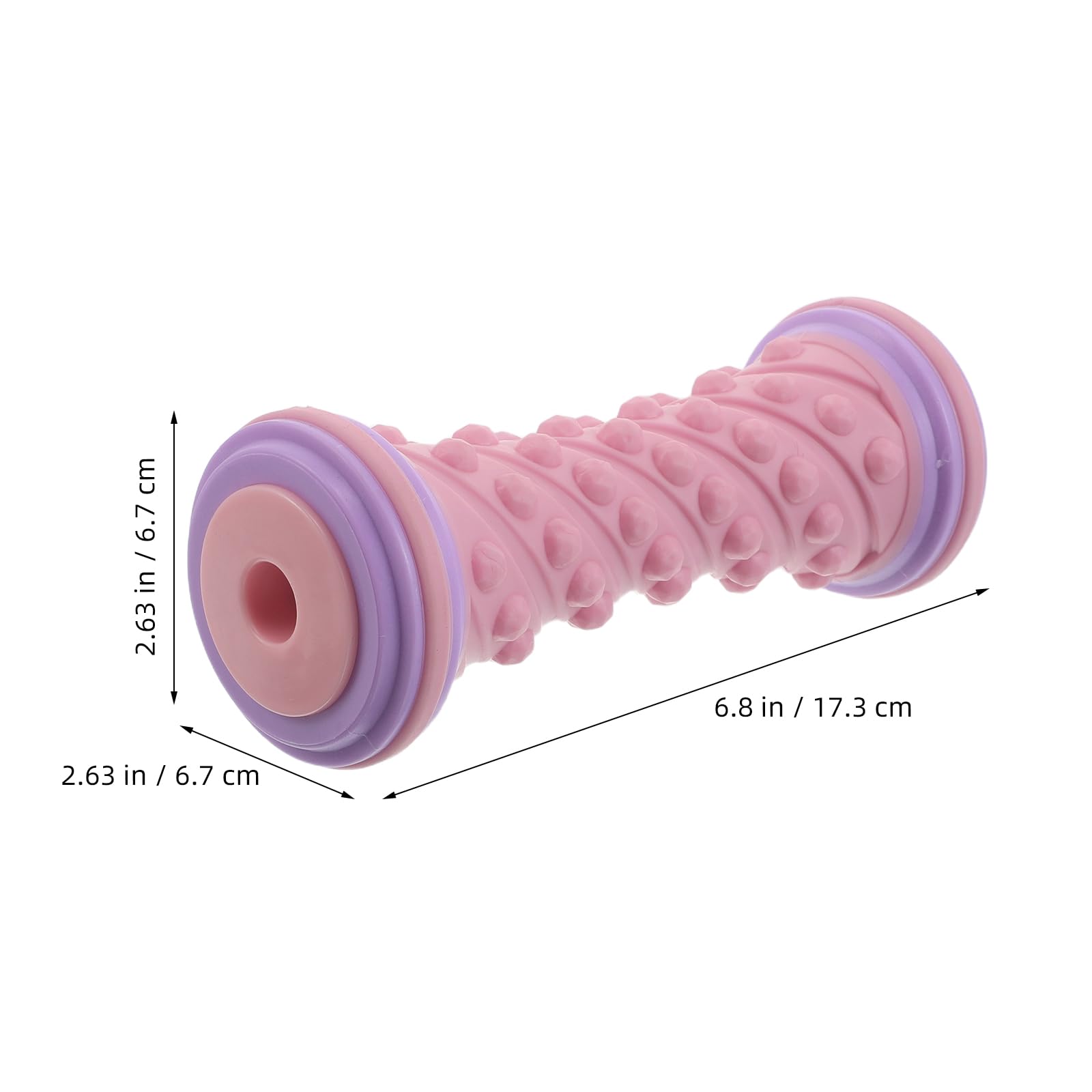 PLAFOPE Rodillo Masajeador Manual para Fascia Plantar y Pantorrillas, 17 Cm, Color Rosa Lila, Portátil para Masaje Muscular y Relajación de Pies en Casa y Gimnasio