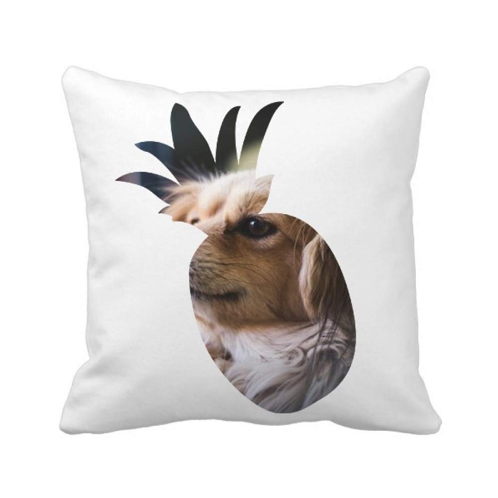Coussin Chien Ananas Housse Textile Deco Maison Canape Salon