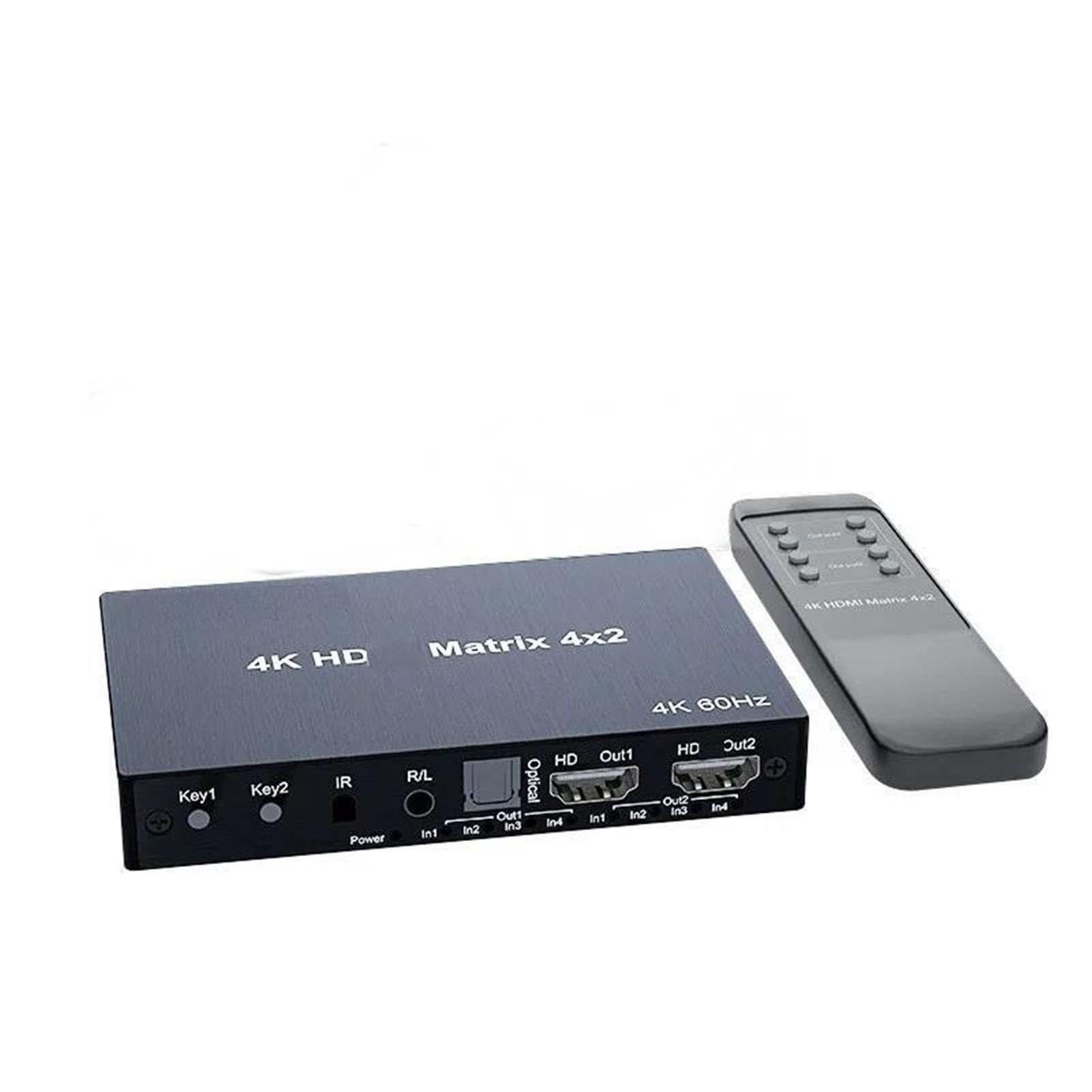 Répartiteur de commutateur matriciel vidéo Compatible HDMI, 4K 2x4 4x2