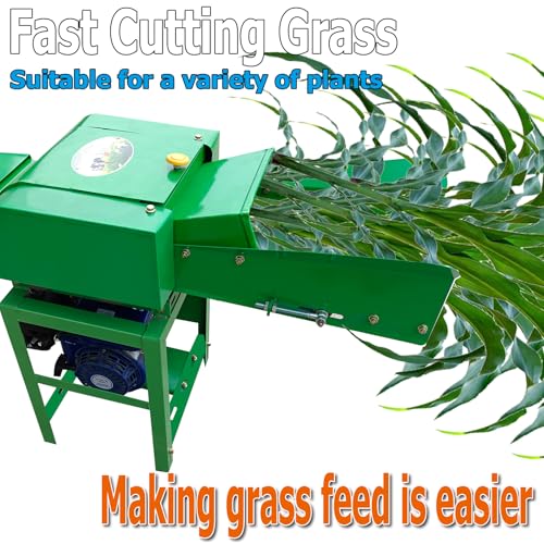 Image of TXMACHINE Lawn Mowers 800kg /h hay Cutter Machine Electric hay Cutter Silage Machine Grass Cutter for Chaff,Corn Straw,Grass,Wheat Straw with Miniature Circuit Breaker (Gasoline Type)