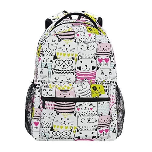 Mochila escolar para niños coloridos y divertidos gatos livianos para niños de la escuela escolar mochila casual, Colorido, Small