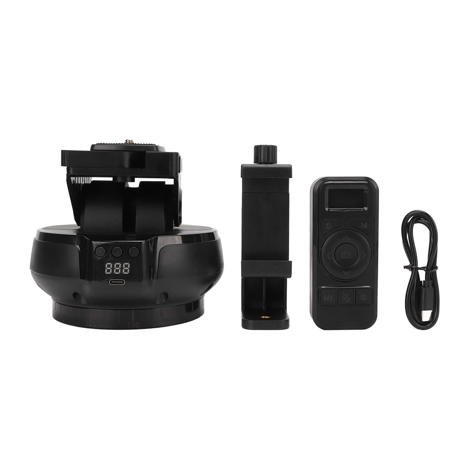 Tête de Trépied Panoramique Motorisée 2,4 G | Tête Panoramique Inclinable Télécommandée pour Téléphones Mobiles et Appareils Photo | Rotation à 360° et Inclinaison de ±35° | Parfait pour Le