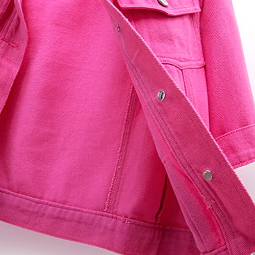 Lifeshe Women's Short Denim Jacket Round Neck Denim Jacket Button Down Short Sleeve Cropped Jean Jacket #TOP5