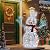 VCUTEKA Christmas Outdoor Decorations - 3FT Christmas Glittering Snowman with Red Scarf and LED Light for Xmas Home Yard Patio Lawn Garden Festive Holiday Décor