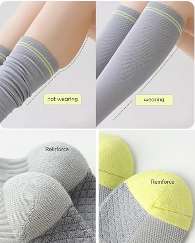 Women Daily Training Knee High Socks for Yoga Running Cycling Cushioned Socks With Thickened Sock Bottom - Image 5