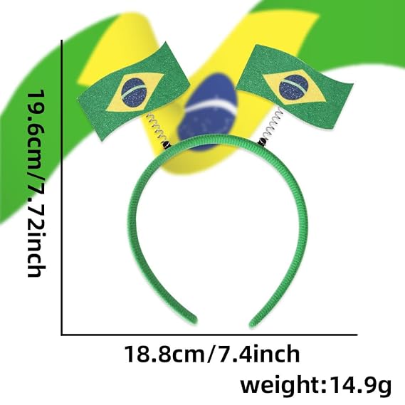 2026 Soccer World Cup Brazil Flag Headband Game Day Cheering Brazil Flag Hairband Funny Sports Fans Game Day Accessories