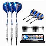 Bullout Dartpfeile mit Kunststoffspitze, 18 Gramm Profi Softdarts (16 Gramm Barrel), 3 Stück Soft Darts Pfeile Set für Elektronische Dartscheibe, Aluminium Schaft, Flight