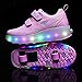 Zapatos con Ruedas Zapatillas con Dos Ruedas para niños y niña Led...