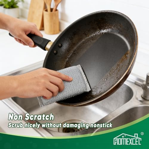 Image of HOMEXCEL All-Purpose Sponge Pads 12PK, Non-Scratch Dish Sponges Safe for Non-Stick Cookware, Pots & Pans, Ideal Cleaning Dish Scrubber Pads for Kitchen, Bathroom and Household