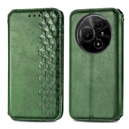Coque TCL 60 NxtPaper 4G, étui portefeuille en cuir PU vert avec béquille