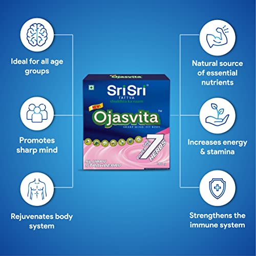Image of Sri Sri Tattva Ojasvita Strawberry - Drink Mix for Sharp Mind & Healthy Body - 200g