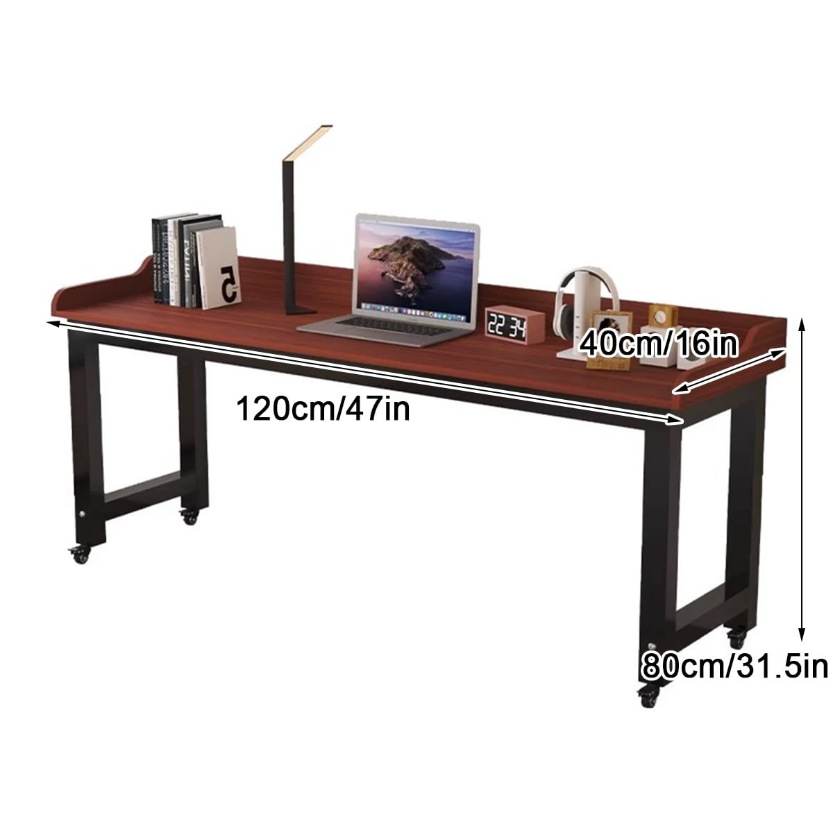 Stół do łóżka z kołami 360°, wózek na laptopa, biurko komputerowe, szpital i dom krzyżowy stolik krzyżowy, biały 120x40x80cm