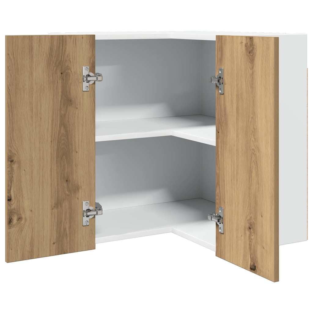 vidaXL Armoire d'angle Suspendue Lyon Chêne Artisanal 57 x 57 x 60 cm Bois d'ingénierie