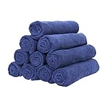 Arkwright Microfiber Hand Towels (16x27, 12 Pack), Perfect Gym Towels for Home, Gym, Salon, Spa, Resort (Navy)
