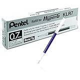 Pentel Refill for Hyper G Gel Pen, Medium Line, Permanent Violet Ink, Box of 12 (KLR7-V)