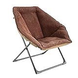 Amazon Basics Silla hexagonal Oficina plegable Poliéster Marrón, 80 L x 85 W x 87 H cm