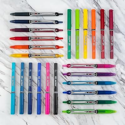 PILOT Precise V5 RT Refillable & Retractable Liquid Ink Rolling Ball Pens, Extra Fine Point (0.5mm) Black/Blue/Red Inks, 3-Pack (26053)