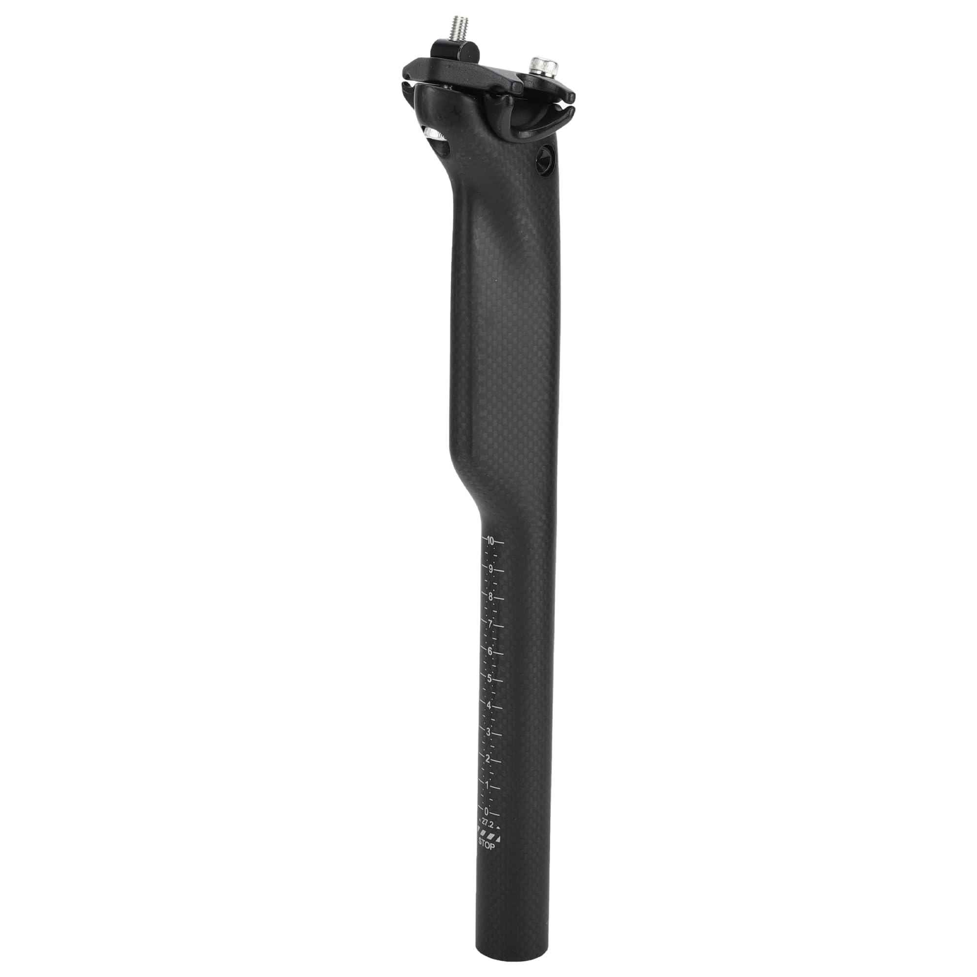 RATCHROLL 1 Pc Universal Bike Seat Posts 27.2x300mm Bike Saddle Post Seat Tube Carbon Fiber Pattern Matte Black Carbon Fiber