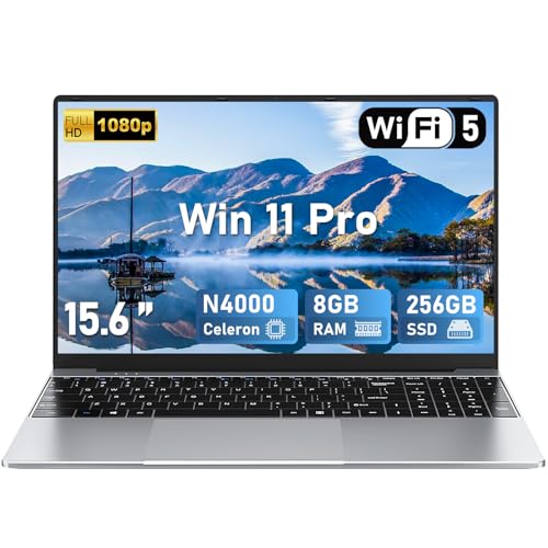Funyet Ordenador Portátil 15.6 Pulgadas Celeron N4000,Windows 11,Portátil 8gb Ram Lpddr4 256gb Ssd,Convertible 180 Portatil Laptop Ips Fhd Pantalla 1920 1080, Bt5.0,Usb3.0, Hdmi, Tf Card Slot,Wifi