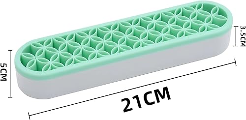 Miniatura 2 de 2 PCS cepillo de maquillaje de silicona verde y cajas de almacenamiento de cosméticos