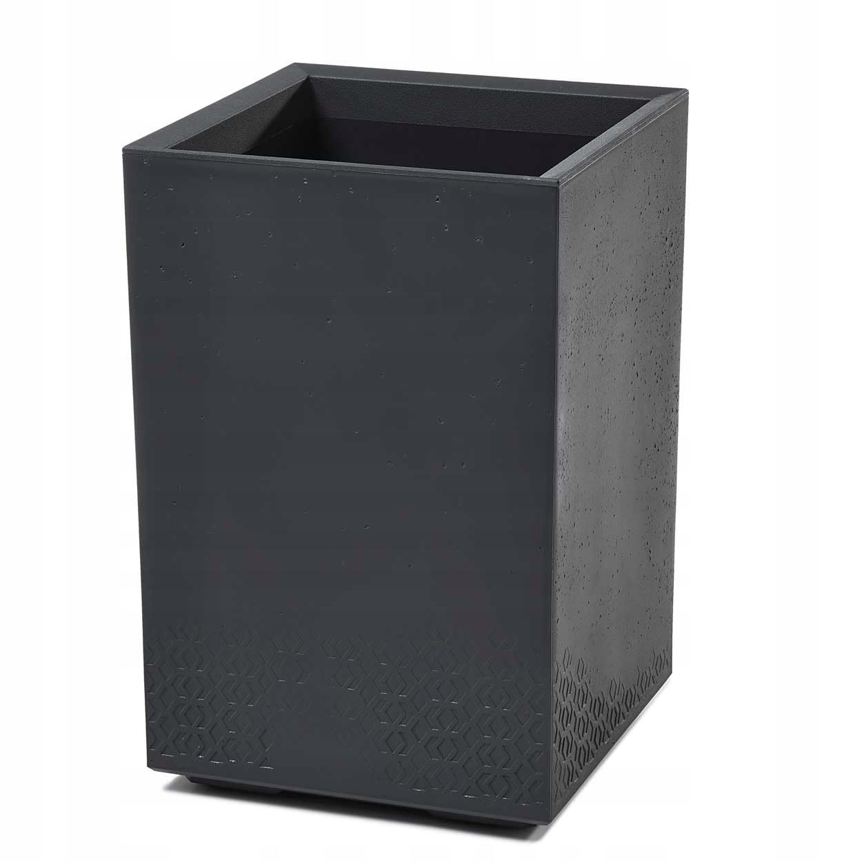 Blumentopf Grau 59 x 40 x 40 cm Pflanzkübel Groß Außen - Pflanzkasten auf Rollen mit Abflussstopfen - Pflanzkübel Rechteckig Betonoptik für Garten und Terrasse