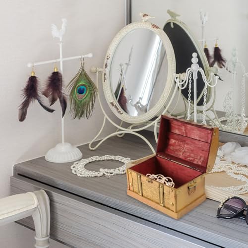Boîte à bijoux pour rangement de bijoux en bois rustique et antique - 7