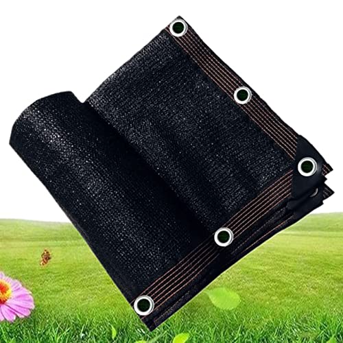 Tela de sombra negra resistente a los rayos UV, 6 x 12 m, malla de sombra resistente para plantas, invernaderos, patios, toldo al aire libre, lona transpirable con ojales