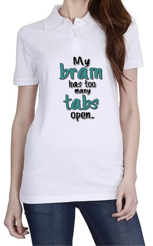 Brain Tabs White Women Polo T-Shirt-image-12