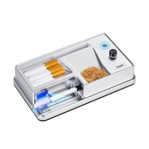 Electric Cigarette Rolling Machine Portable Automatic Infrared Sensing Roller Maker Cigarette Tobacco Injector Roller Fits Rolling Tube of Diameter 0.31″/8mm (Count, Silvery)