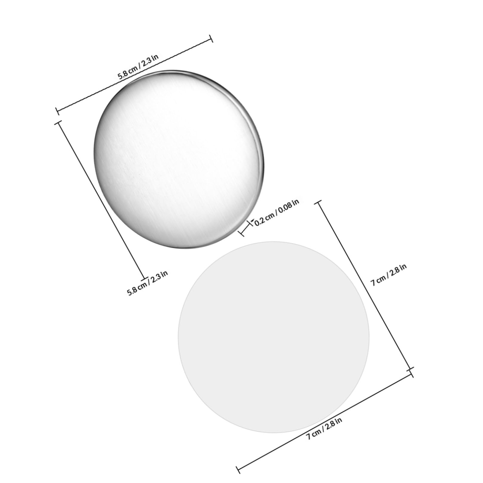 STOBOK 100 Satz Metallnadeln für Button Herstellung 58mm Rund Eisen mit Rückseiten und Folien Zubehör für Anstecknadeln