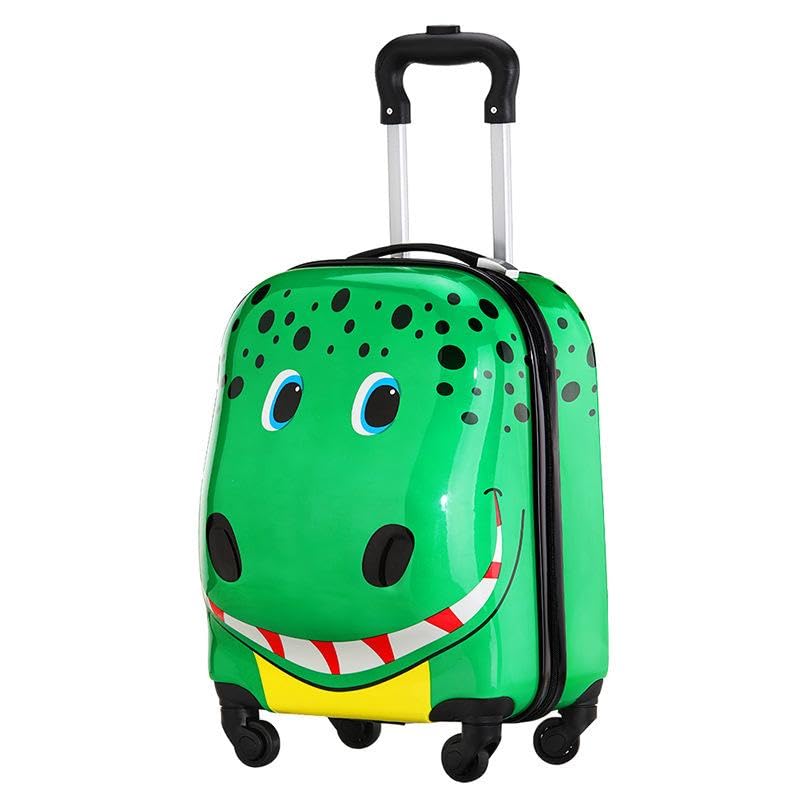 18 inch Kids Luggage Hard Shell Rolling Suitcase with 3D Dinosaur Design Compact Carry On Travel Case for Boys Girls3