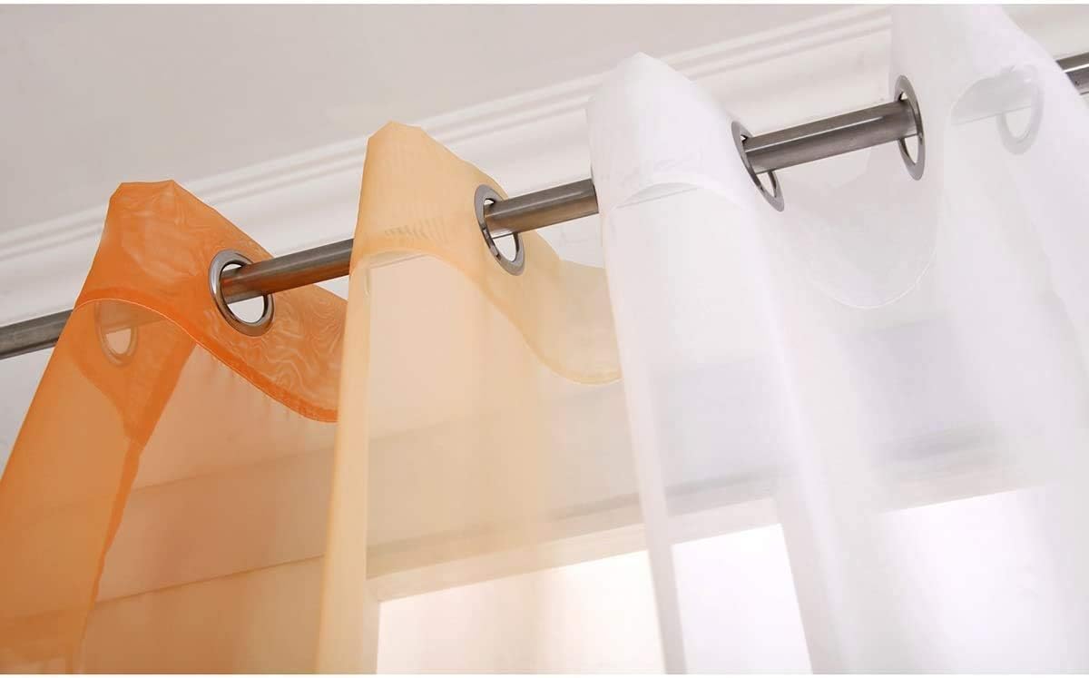 SIMPVALE 2 Panels Curtains Sheer, Solid Color Gradients, Transparent Voile Curtain with Eyelets - Image 4