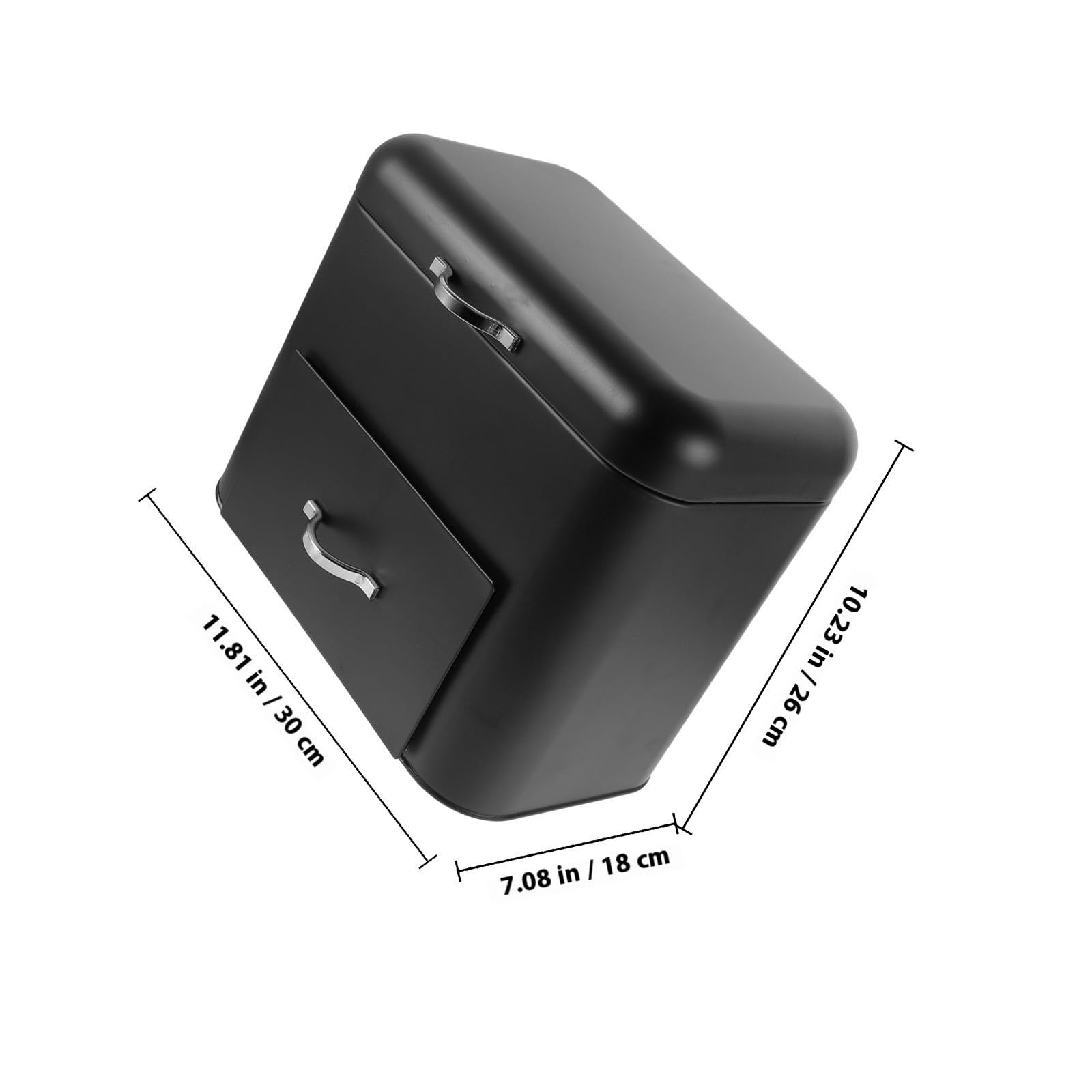 Caja de Pan de Mesa Porta Pan para Encimera de Cocina Hierro Negra Gran Capacidad para Cocina y Cafeterías Organizador de Almacenamiento